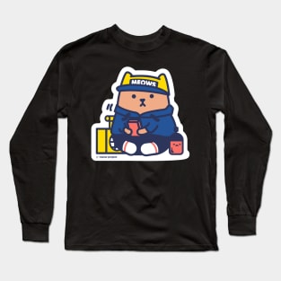 Red and Blue Street Dancer Cat Long Sleeve T-Shirt